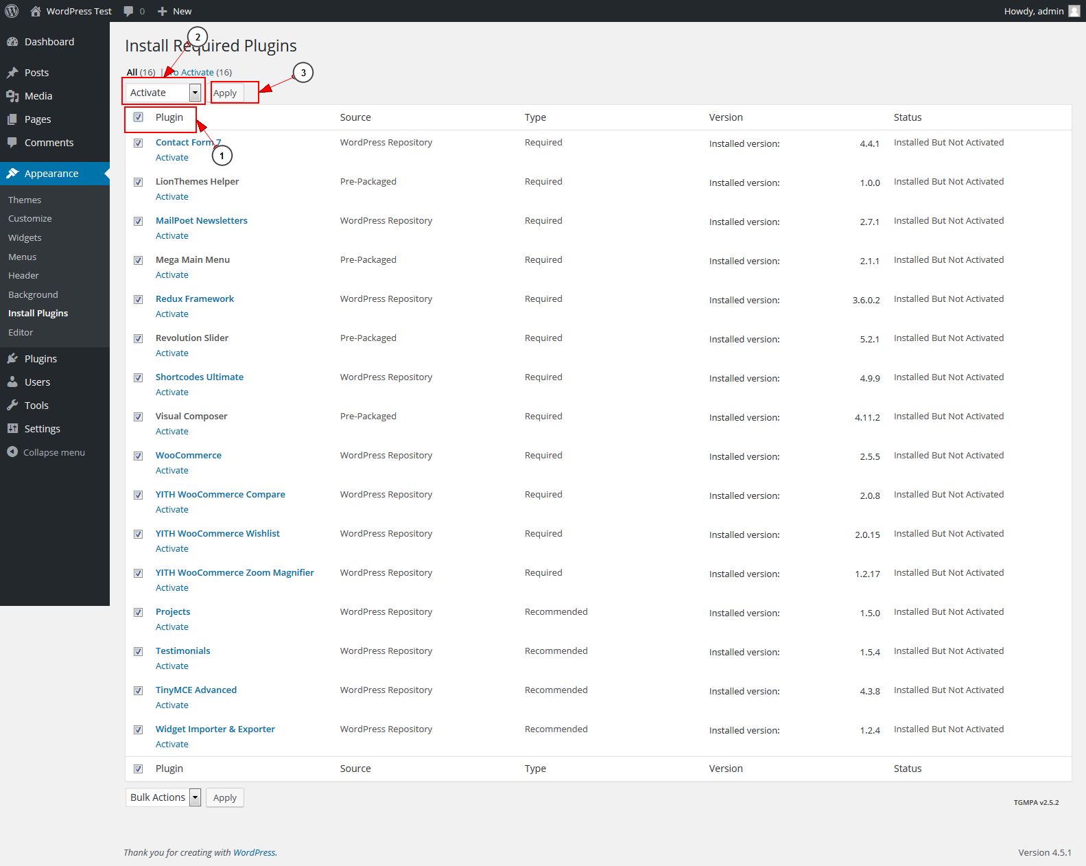 Install Required Plugins