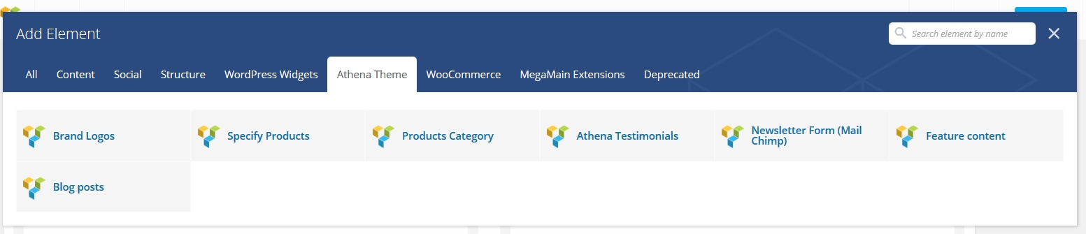 Visual Composer Elements List