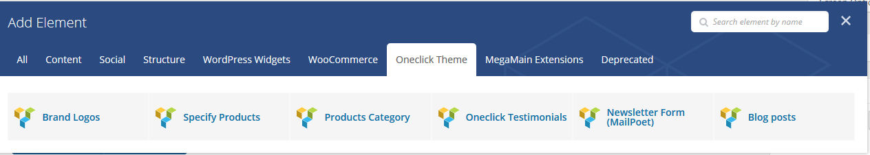 Visual Composer Elements List