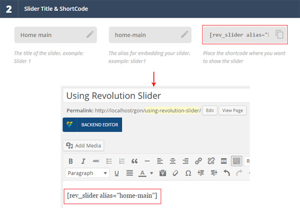 Use Revolution Slider Shortcode