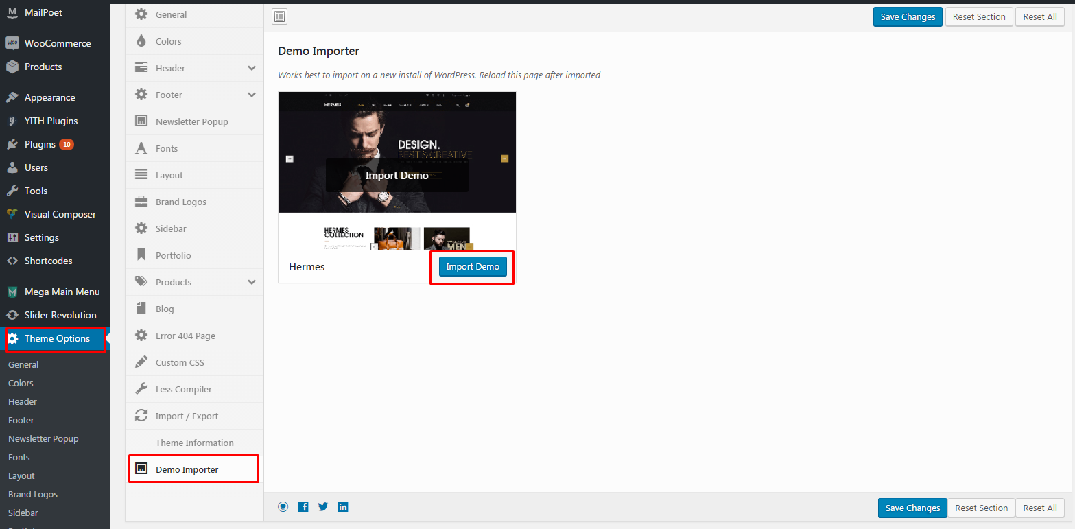 Hermes to import data
