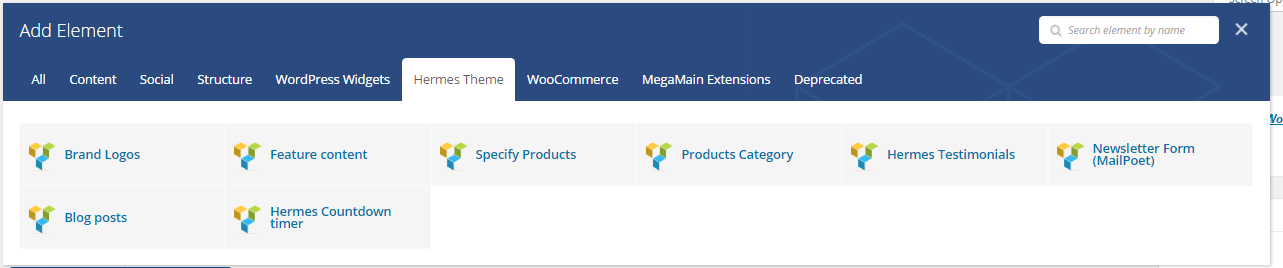 Visual Composer Elements List