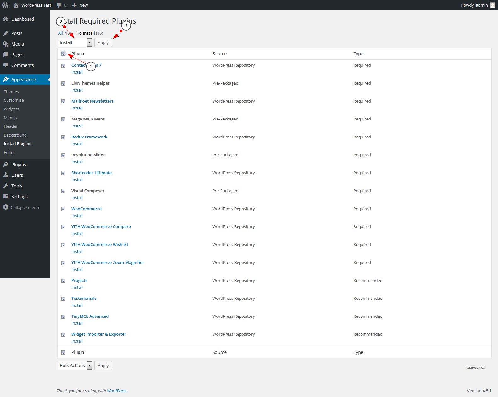 Install Required Plugins