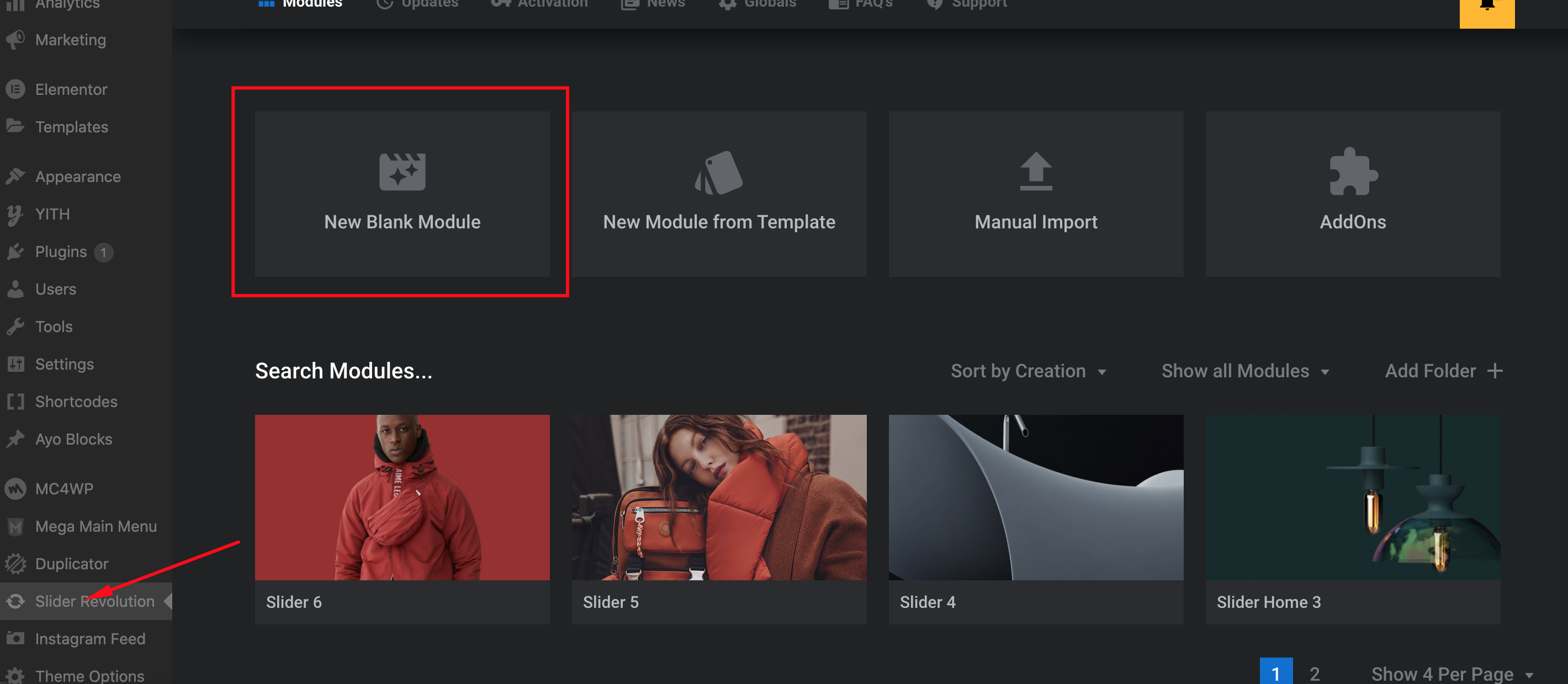 Create A New Revolution Slider