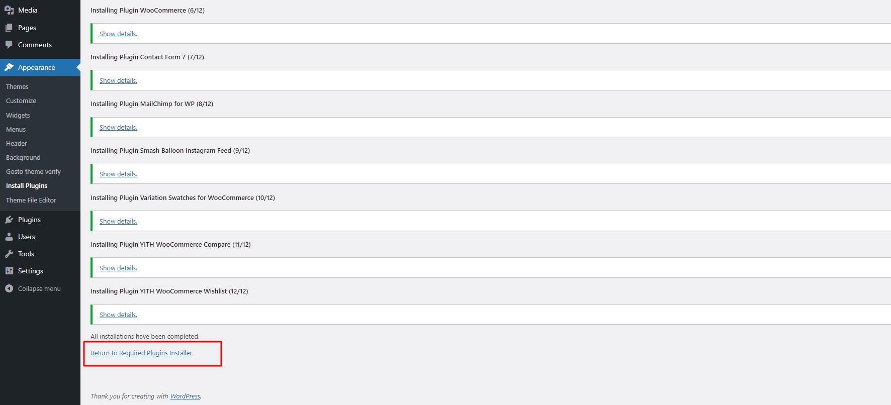 Install Required Plugins