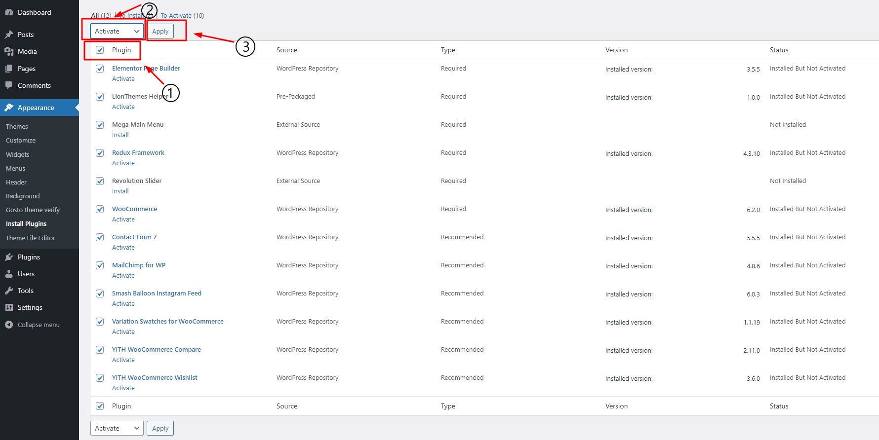 Install Required Plugins