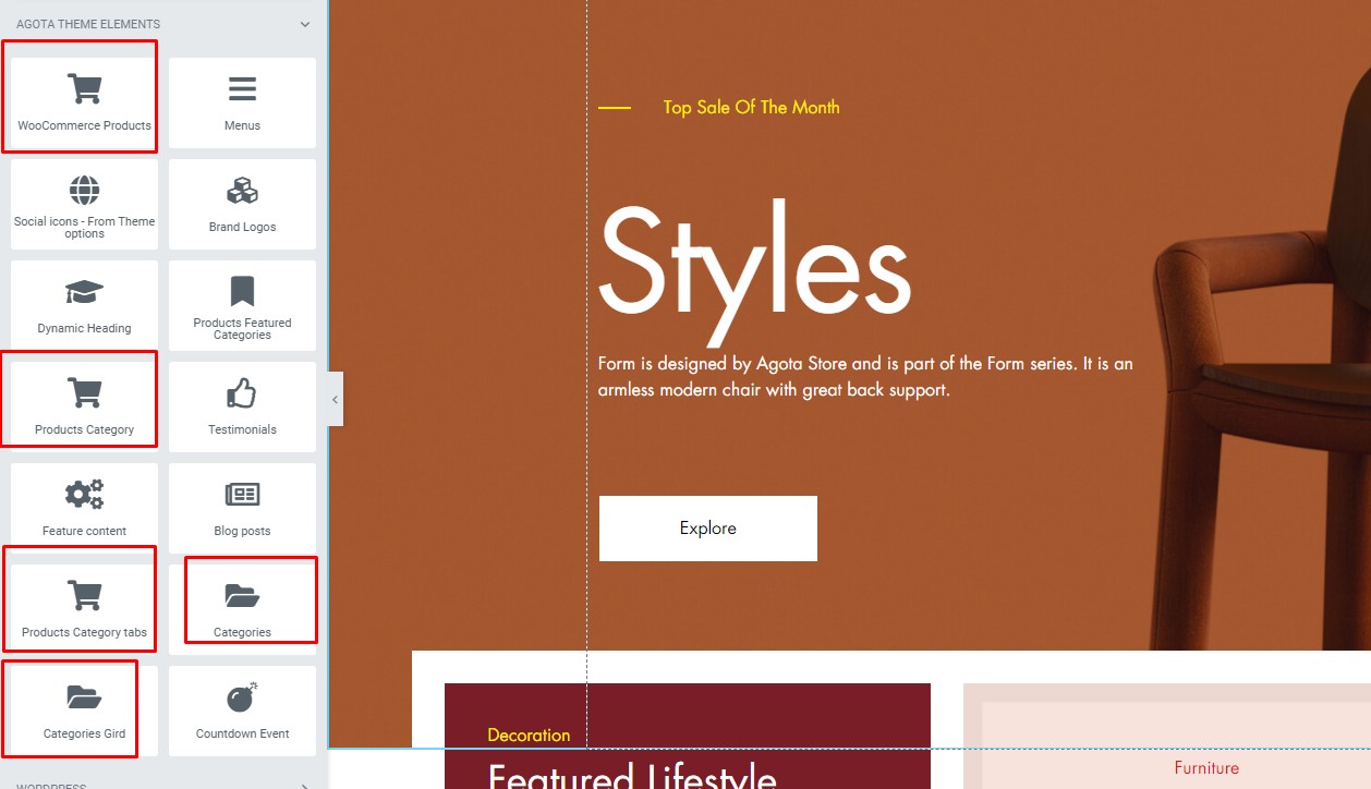 Elementor Elements List