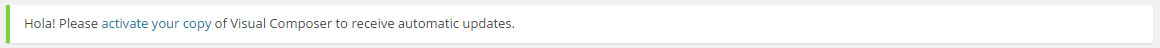 Visual Composer Notification