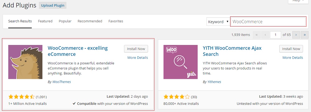 Install WooCommerce