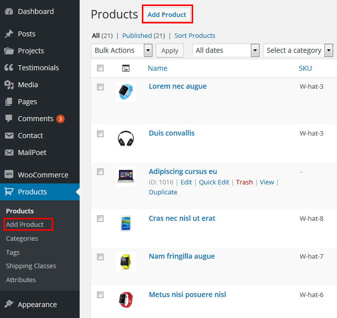 Adding Product