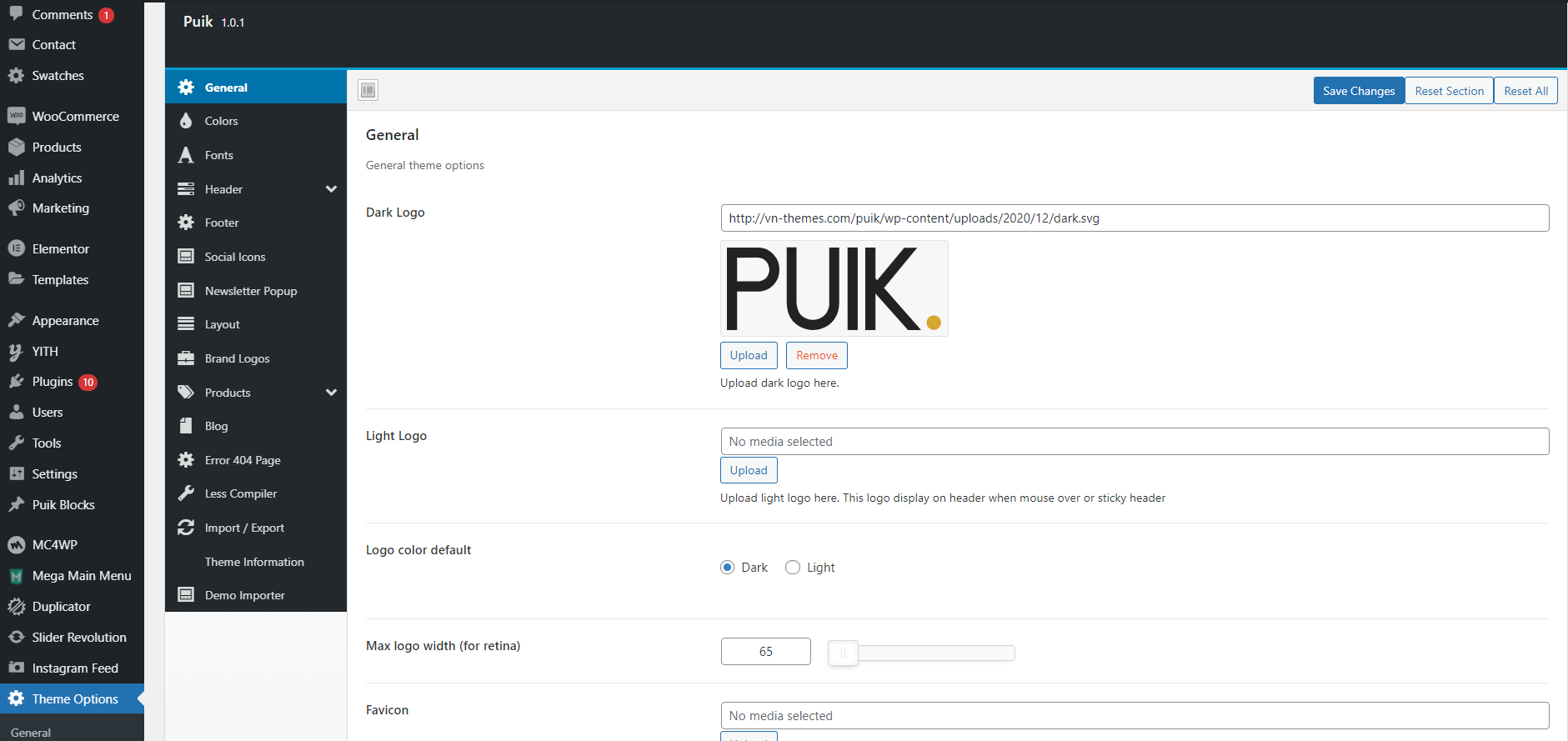Theme Options