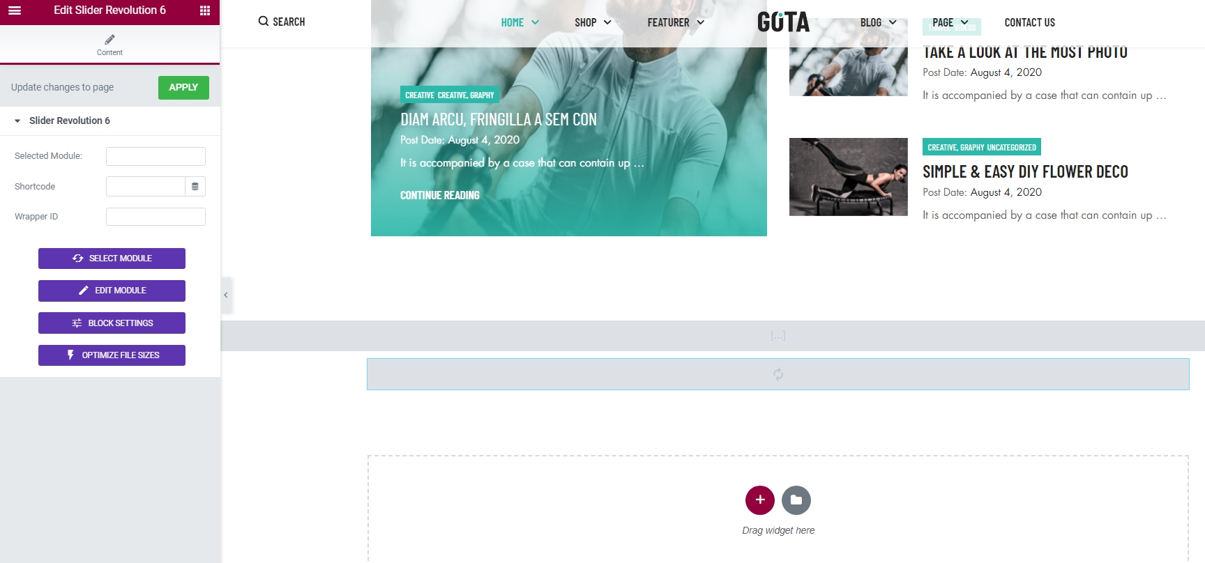 Add A Revolution Slider From Elementor Website Builder