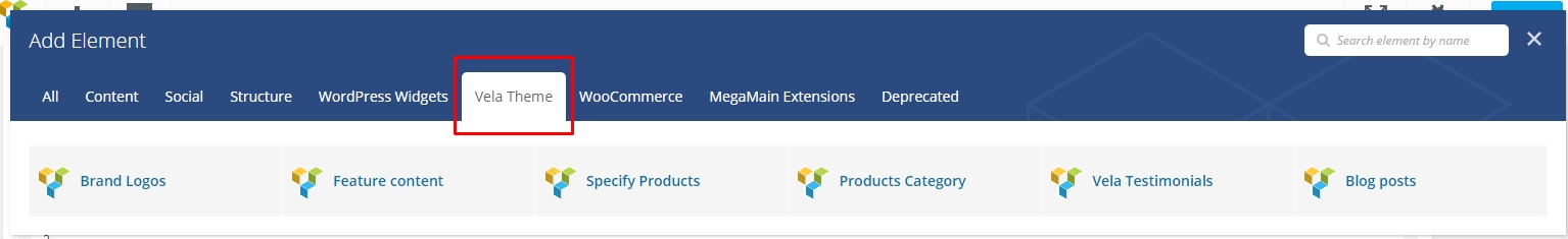 Visual Composer Elements List